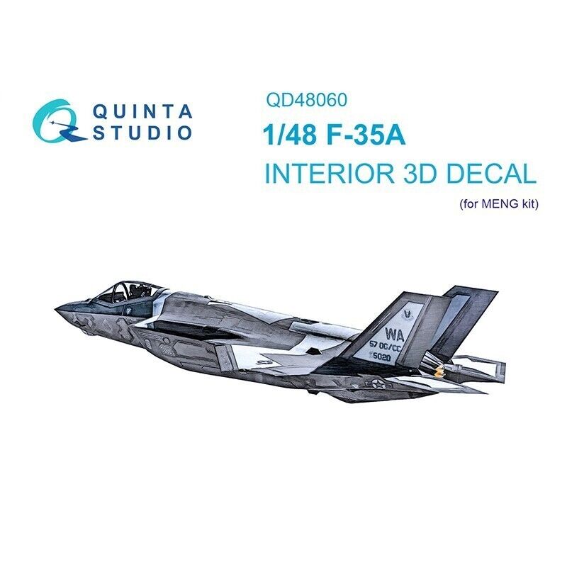 QD48060	1/48 F-35A 3D-Printed & Coloured Interior on Decal Paper (for Meng Kit)