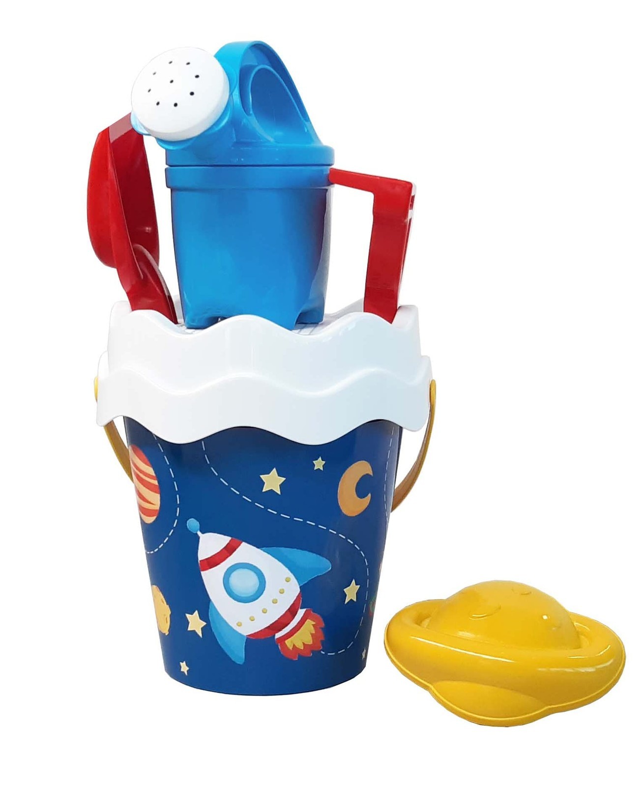Simba 107114608 Space Set, Toy, 6 Pieces, Bucket, Strainer, Sand Mould, Shovel,