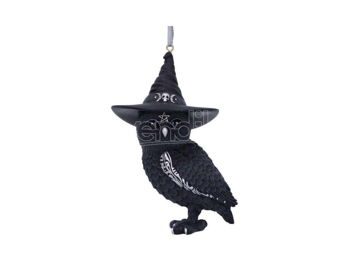 OWLOCEN BLACK WITCH OWL HANGING ORNAMENT Decorazioni Natalizie Nemesis Now