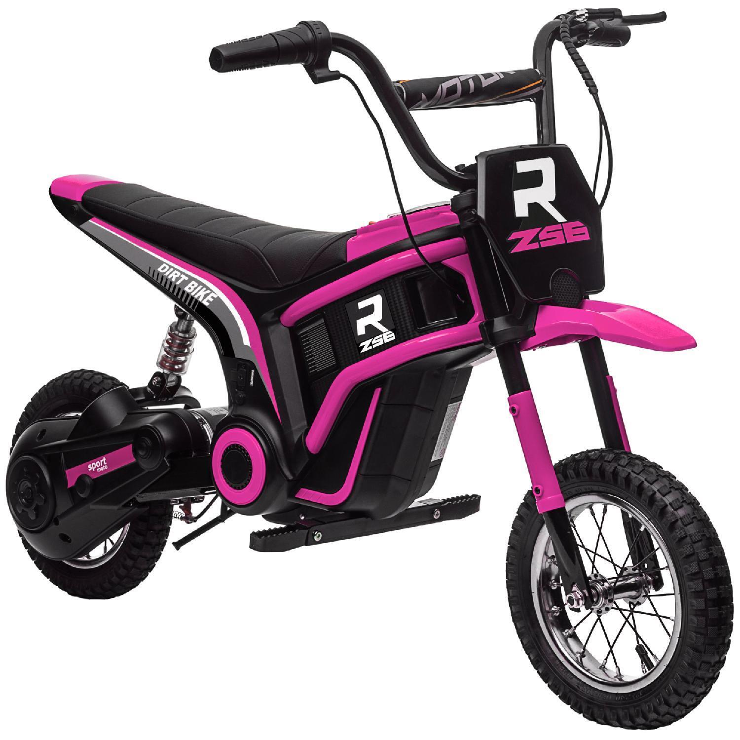 DecHome Moto Elettrica per Bambini 8-12 Anni 2 Velocità 8-16km/h Rosa PKA630F