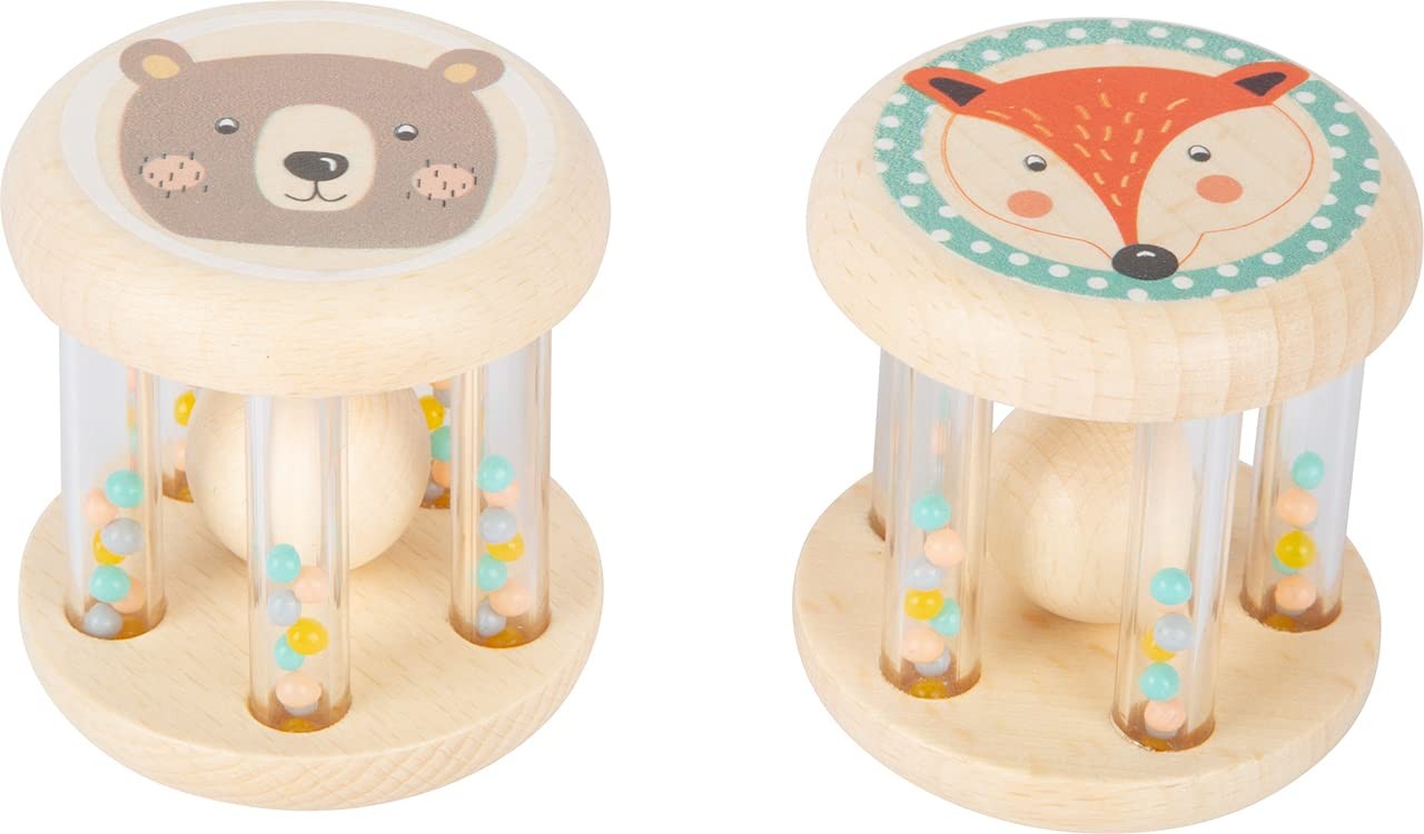 small foot 11885 Animals Rattles, in Soft Pastel Colours and Child-Friendly Desi