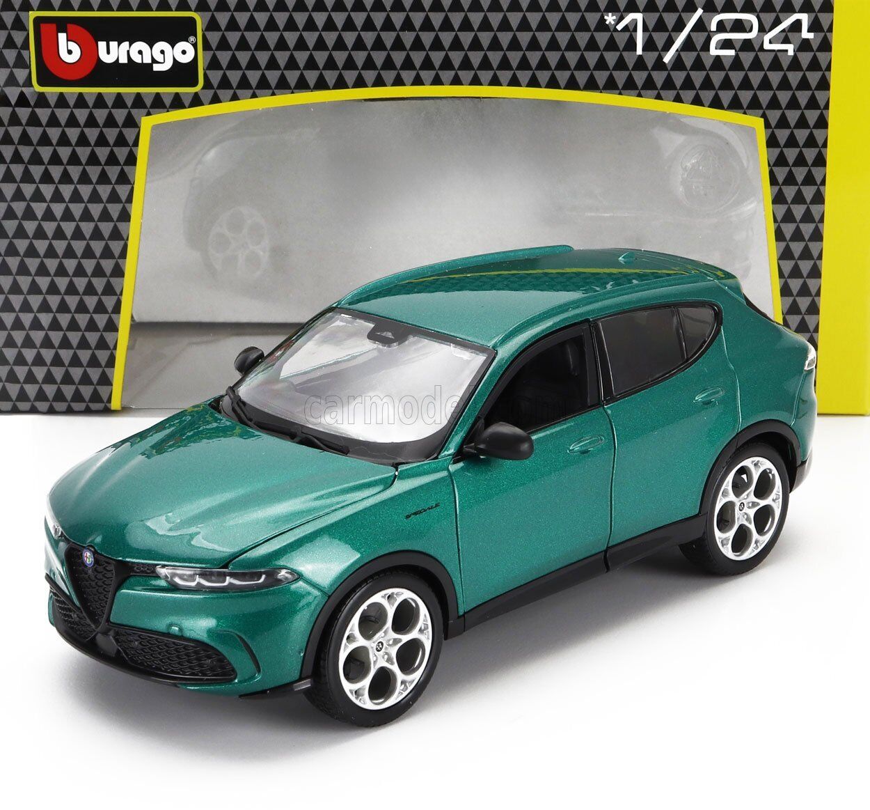 MODELLINO AUTO STATICO BURAGO ALFA ROMEO TONALE 2023 VERDE MODELLISMO SCALA 1/24
