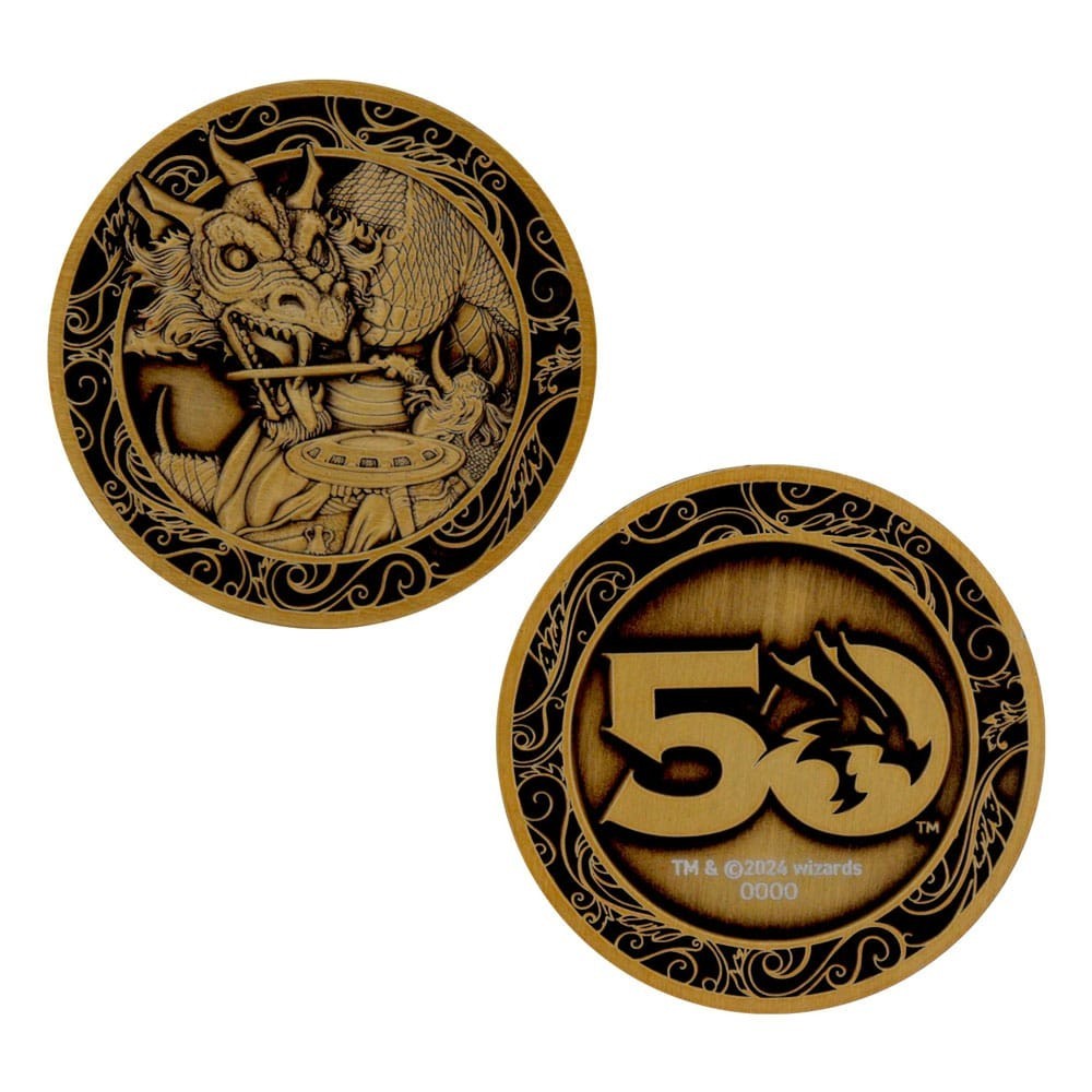 Dungeons & Dragons Collectable Coin 50th Anniversary Antique Gold Edition 4 Cm F