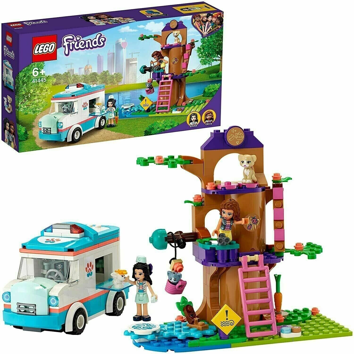 LEGO FRIENDS L'AMBULANZA DELLA CLINICA VETERINARIA ETA' 6+ PEZZI 304 ART 41445