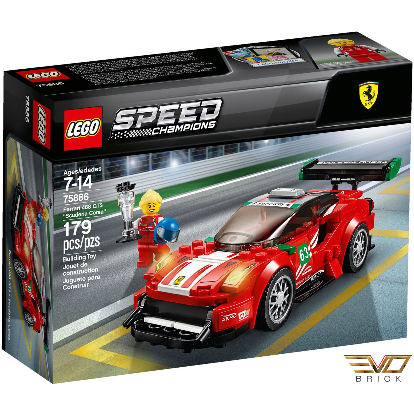 LEGO® Ferrari 488 GT3 Scuderia Corsa (75886) NUOVO e SIGILLATO (RARO / RITIRATO)