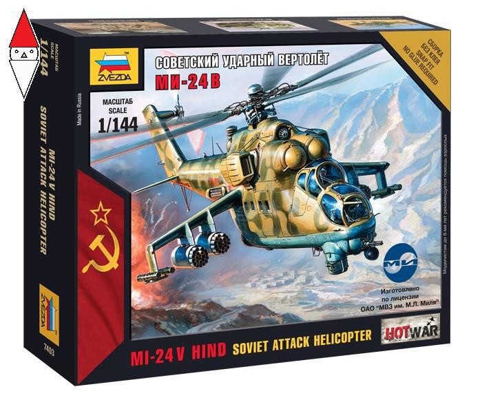 ZVEZDA 1/144 MI-24 V HIND SOVIET ATTACK HELICOPTER