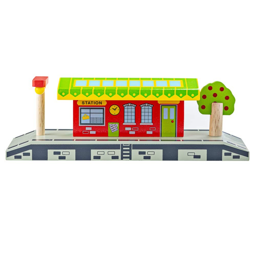 Bigjigs Rail Village Station - Station for Wooden Train Set, Quality Bigjigs Tra