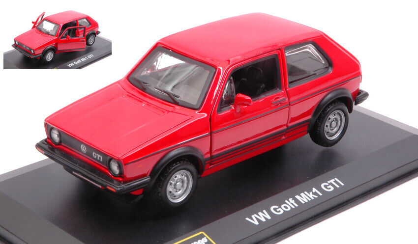 MODELLINO AUTO STATICO BURAGO VW GOLF MK1 GTI 1979 ROSSO MODELLISMO SCALA 1:32
