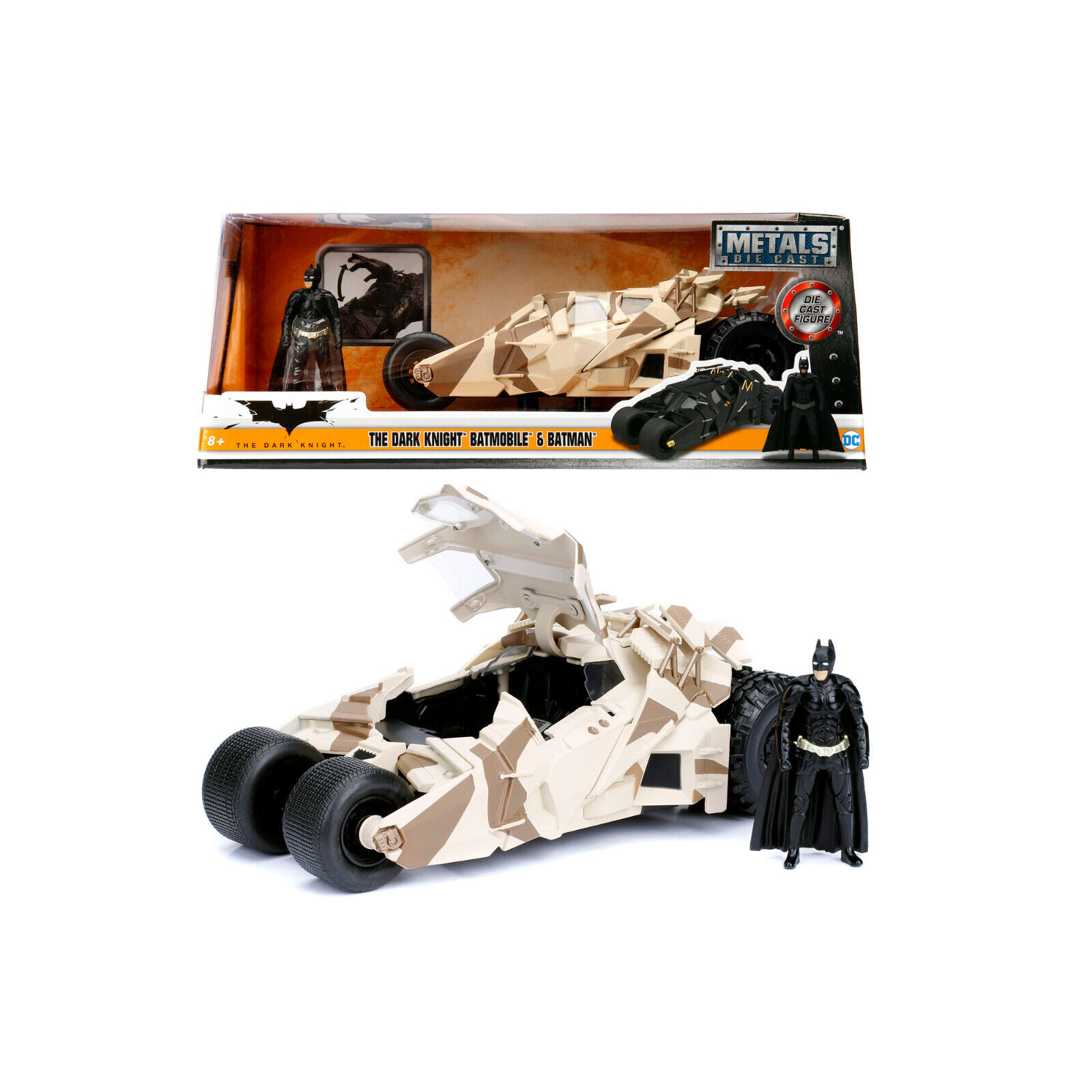 Batman, Batmobile Tumbler Camouflage + Personaggio Batman - Jada Toys, + 8 Anni