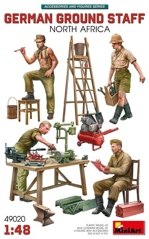 MINIART GERMAN GROUND STAFF W/ACCESSORIES NORTH AFRICA 1:48 49020