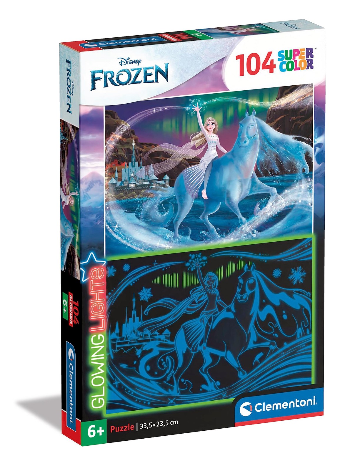 Clementoni 27548 Disney Frozen 2 Lights Collection Glow in The dark-104 Pieces-J