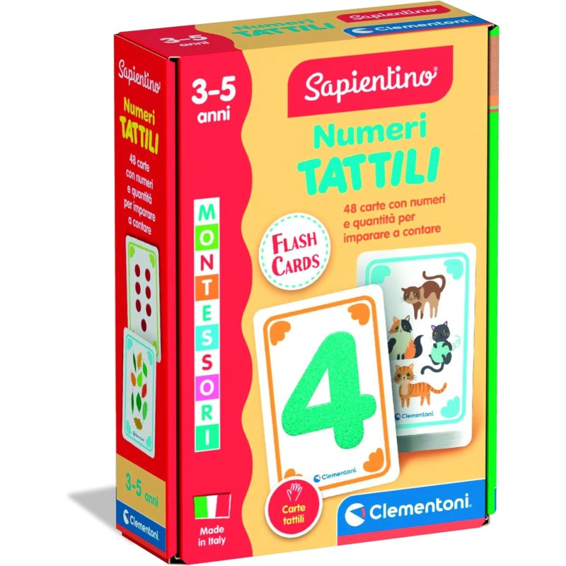 Clementoni - Sapientino Montessori - Numeri Tattili, Gioco Educativo Metodo Mont