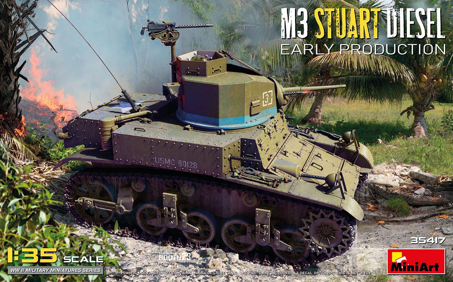 1:35 MINIART M3 Stuart Diesel Early Prod. Kit MA35417