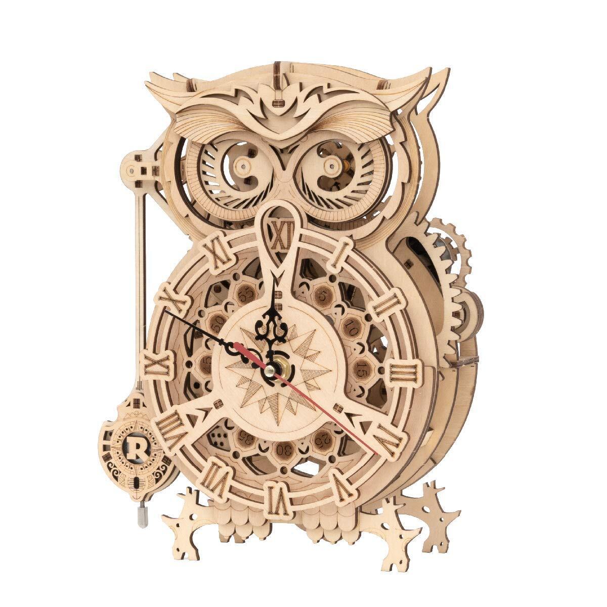 ROKR Owl Clock Puzzle 3D | Modellini da Costruire | Costruzioni Legno Adulti