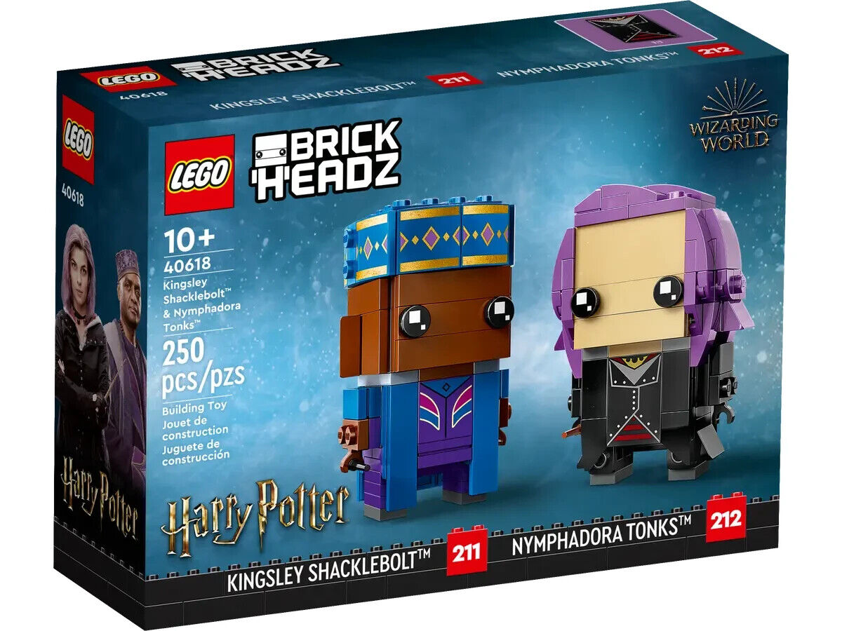 LEGO Harry Potter BrickHeadz 40618 Kingsley Shacklebolt e Nymphadora Tonks Nuovo