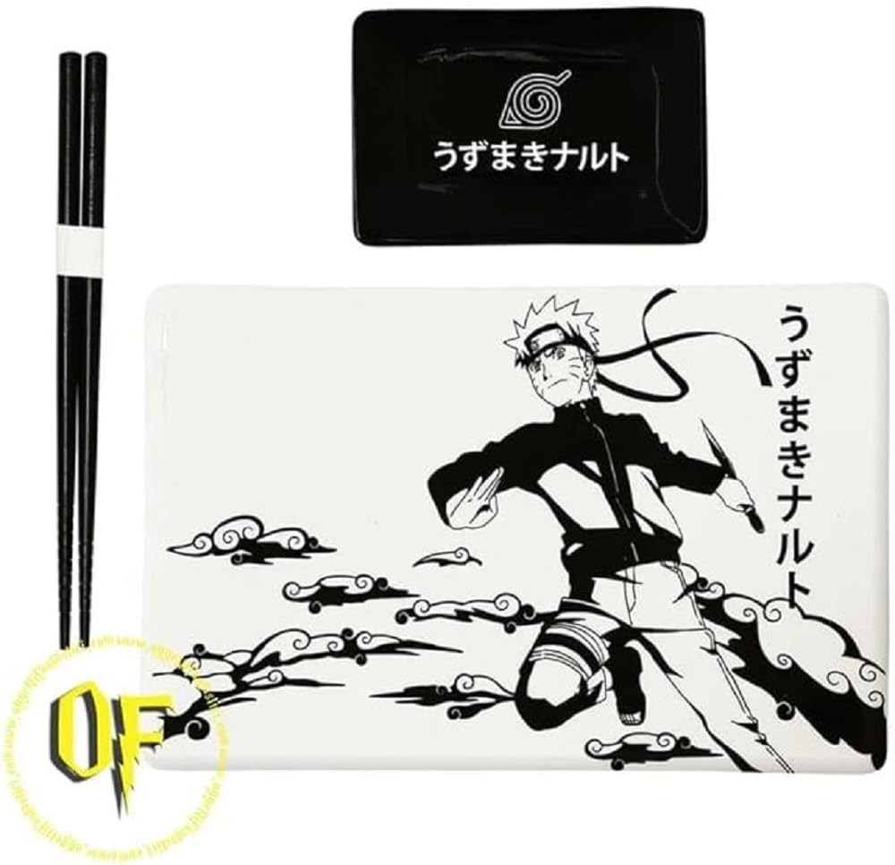 Naruto Shippuden 3-Piece Japanese Dinnerware Ceramic Sushi Set   Kitchen Set