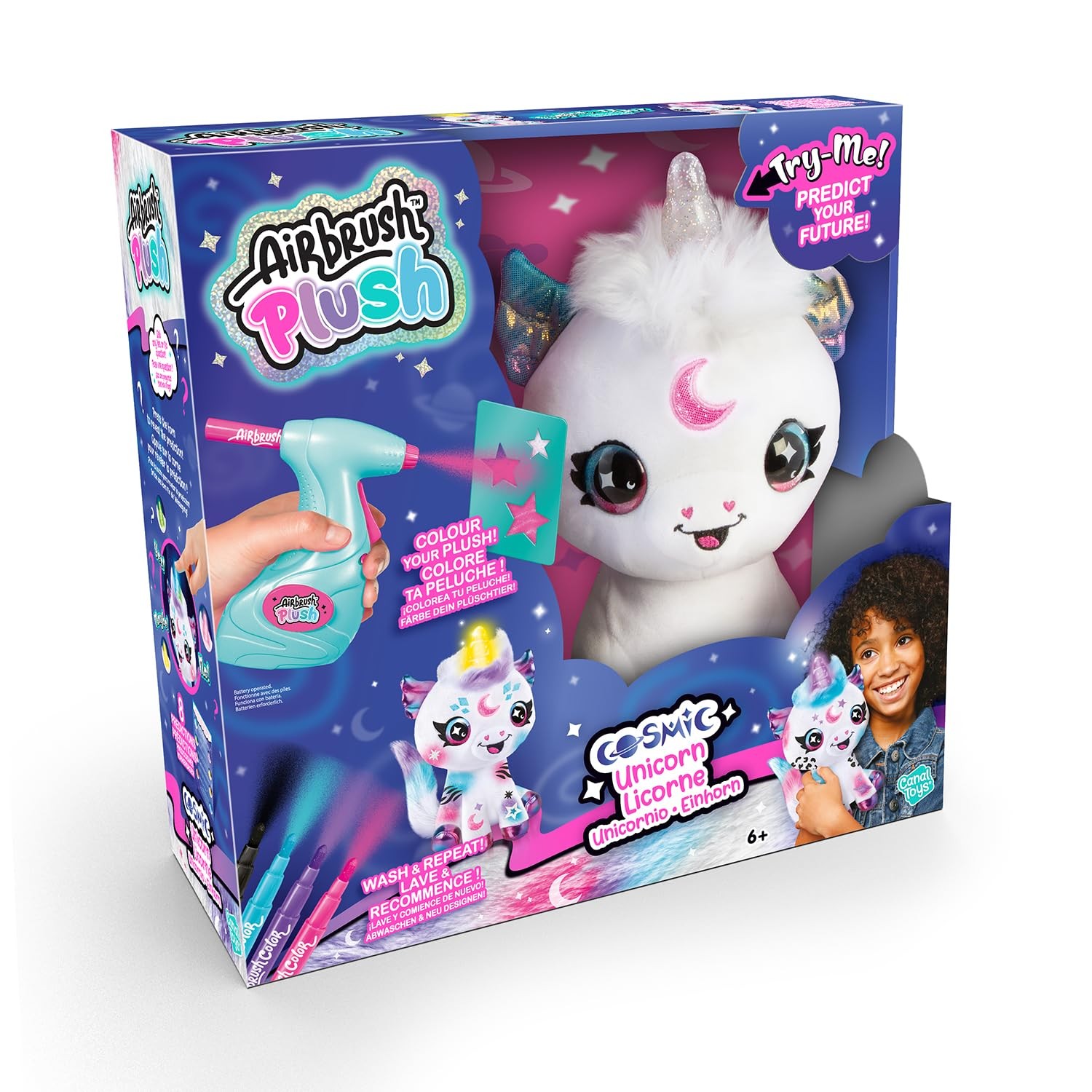 Airbrush Plush Customisable cosmic unicorn plush - decorate your own plush, wash