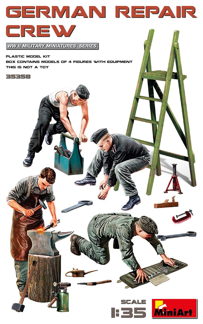 MINIART 35358 MODELLO MILITARE SQUADRA DI RIPARAZIONE TEDESCA 1/35