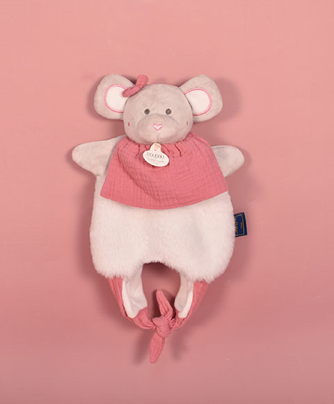 DOUDOU ET COMPAGNIE - Peluche pupazzo di topo - Petit Sac amusette 3en1 rose ...
