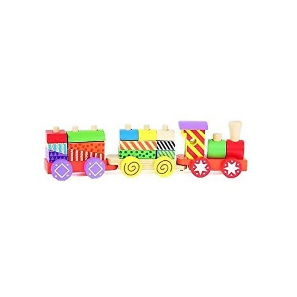 Van Manen 2Play Wooden Train with Carriages, Wooden Toy, Wooden Train with Colou