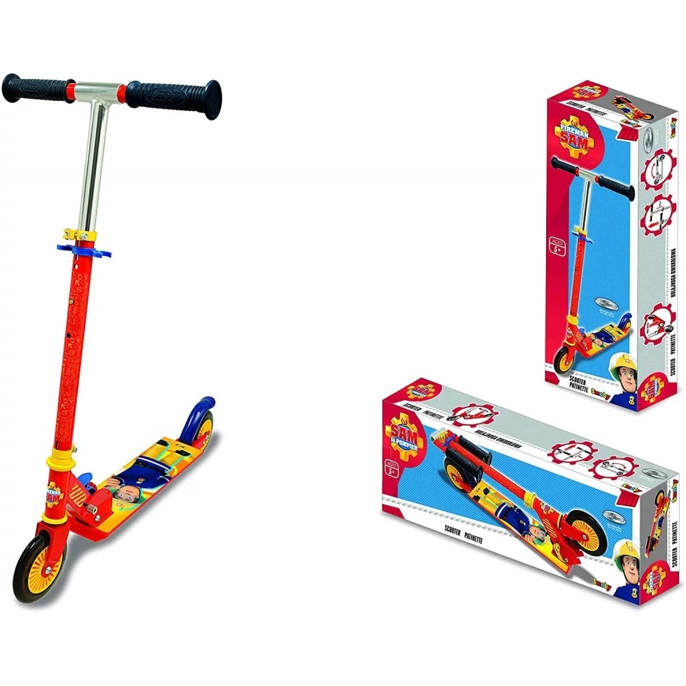 gioco monopattino a 2 ruote di Sam il pompiere giocattolo per bambini