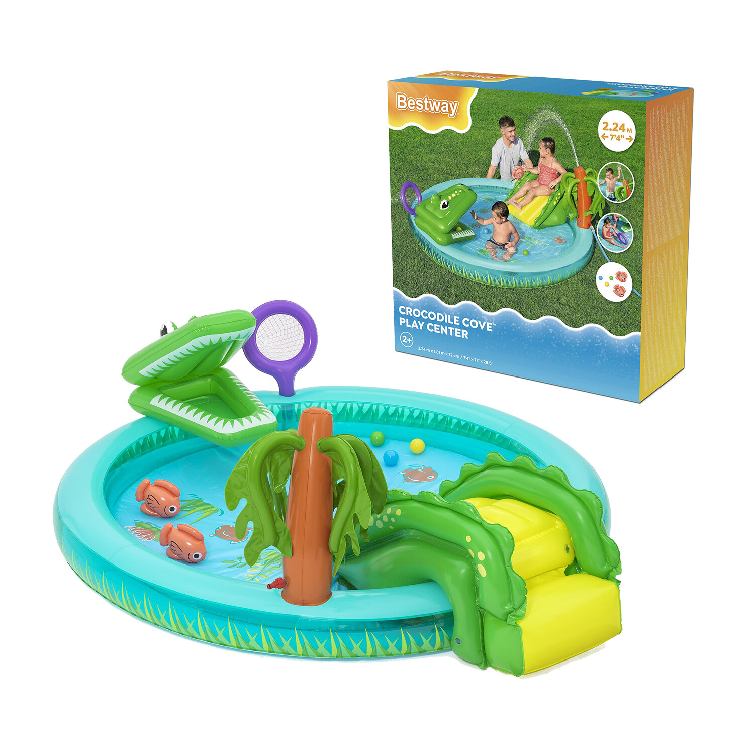Play Center Crocodile Cove 2.24m x 1.81m x 72cm BESTWAY - X52731 GIODICART