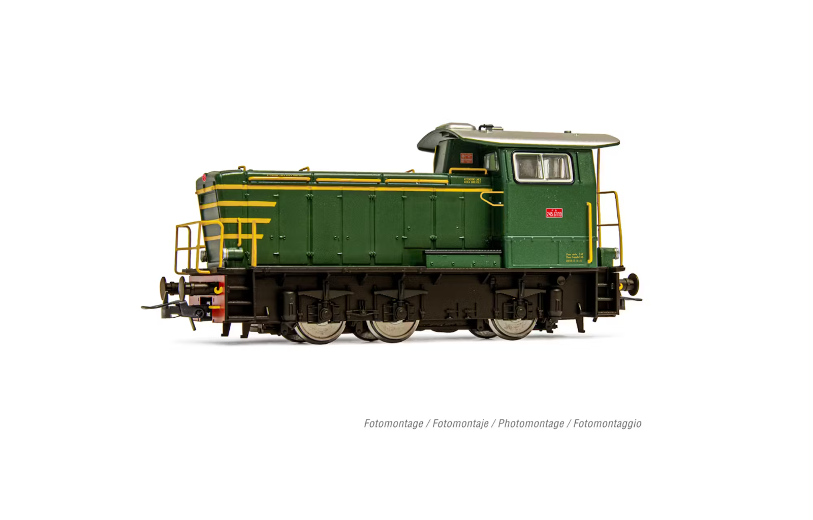 RIVAROSSI HR2931 245 Verde fasce gialle, senza mancorrenti laterali telaio bruno