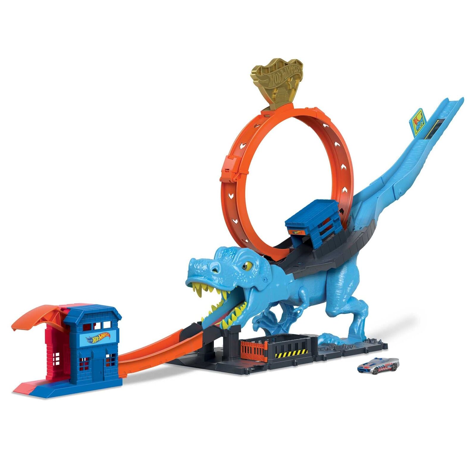 Hot Wheels - Hot Wheels City Pista con 1 macchinina, sfreccia attraverso un loop
