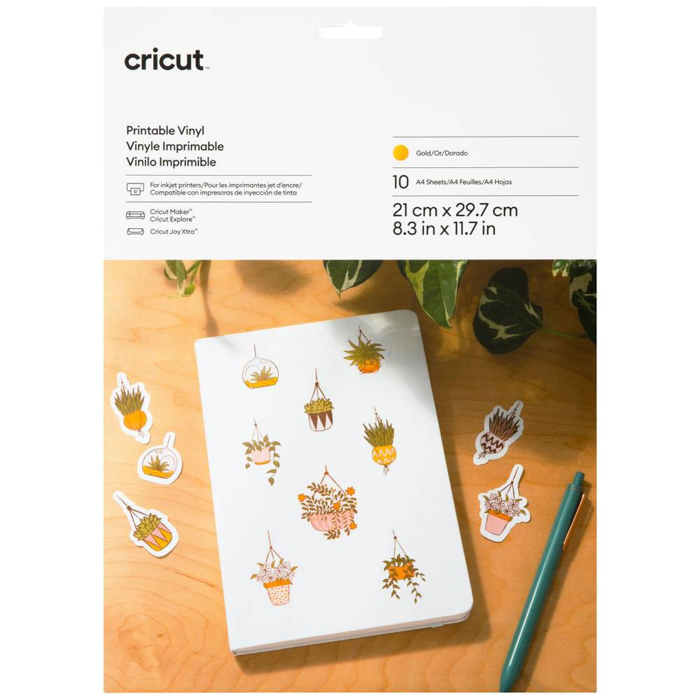 Cricut Printable Vinyl A4 Kit di pellicole Larghezza di taglio 29.7 cm Oro