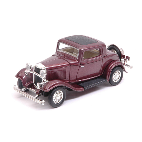 FORD 3-WINDOW COUPE' 1932 BURGUNDY 1:43 Lucky Die Cast Auto d'Epoca Die Cast