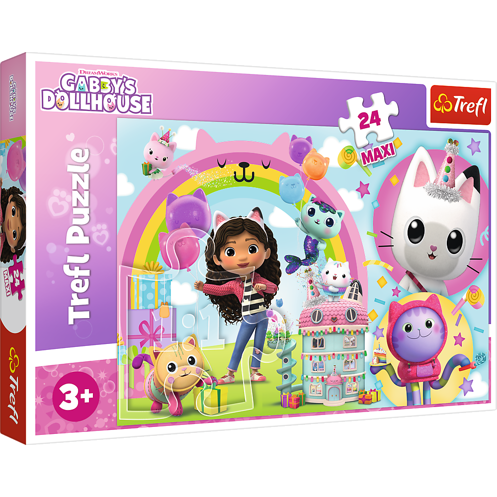 Puzzle Jigsaw Di Gabby's Dollhouse Per Bambini 24 Pezzi Maxi Dimensione Maggiore