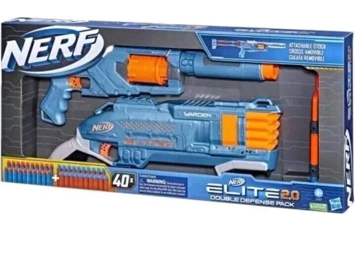 Nerf Elite 2.0 Double Defense Pack -  40 colpi  inclusi 6 configurazioni Nuovo