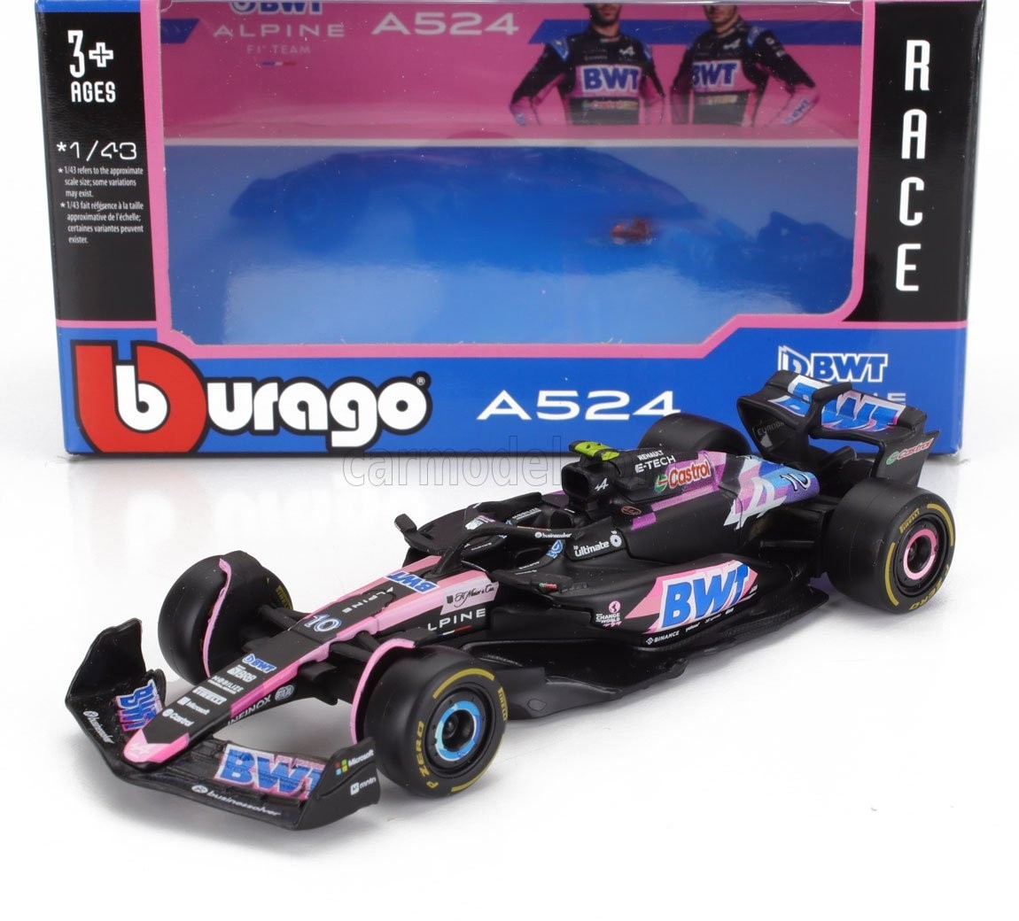 MODELLINO AUTO STATICO BURAGO ALPINE F1 A524 2024 PIERRE GASLY SCALA 1:43