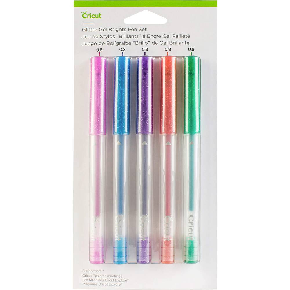 Cricut Explore/Maker Medium Point Gel 5-Pack Glitter Brights Set di pennini