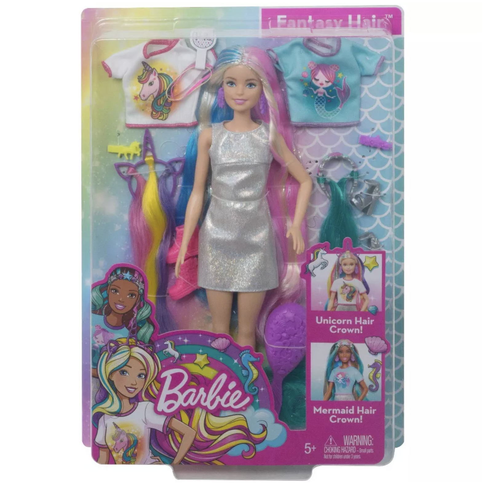Barbie Fantasy Capelli Unicorno Sirena Bambola Giocattolo Nuovo Con Scatola