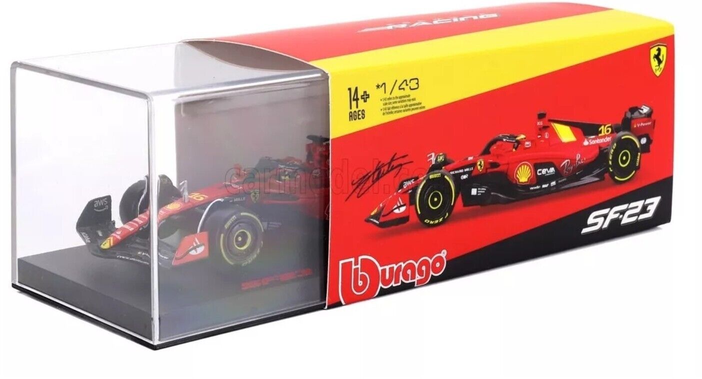 IDEA REGALO Ferrari F1 SF23 MONZA GP 2023 LECLERC VETRINA 1/43 Burago