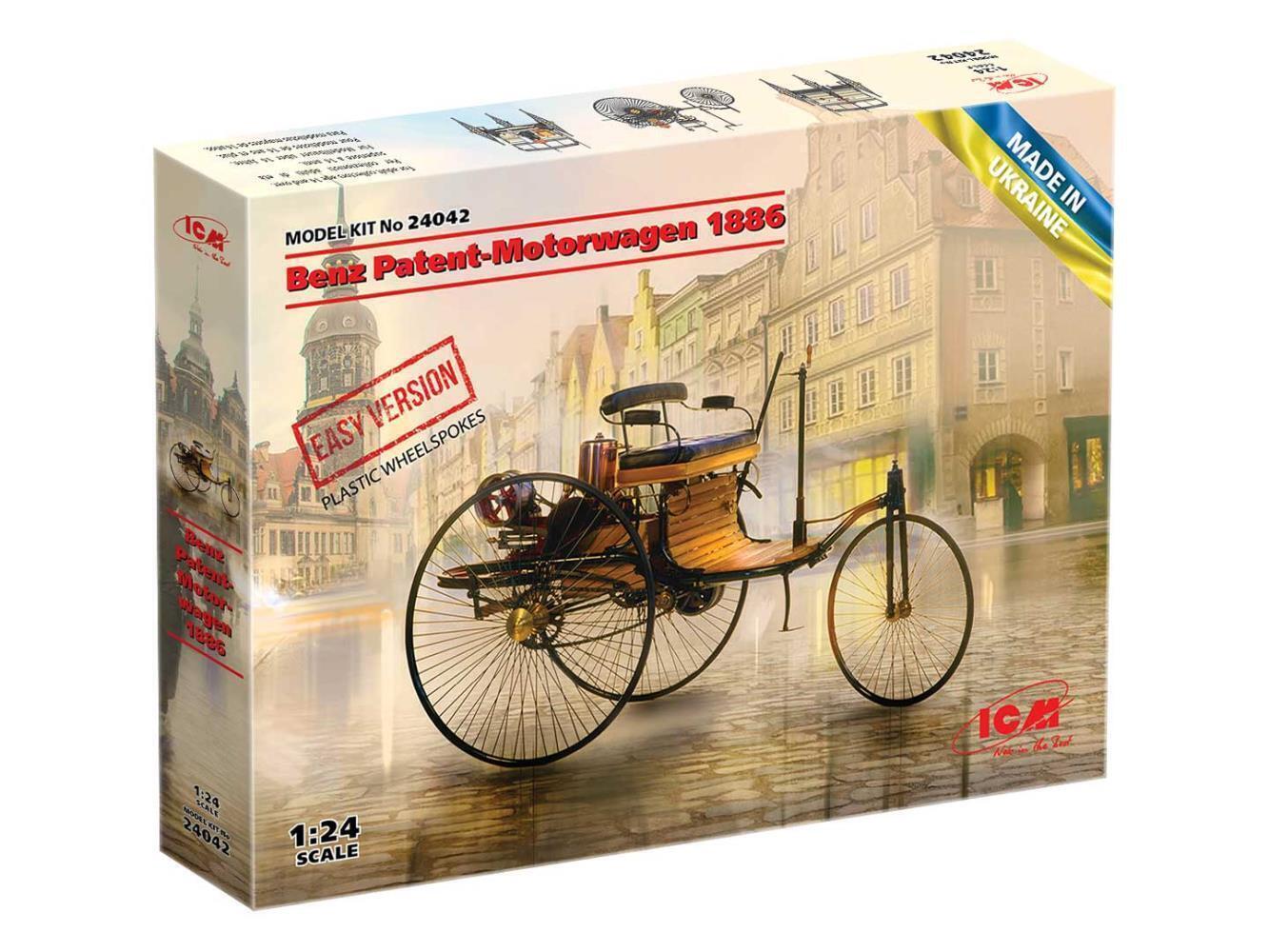 ICM 1:24 KIT AUTO BENZ PATENT-MOTORWAGEN 1886 EASY VERSION 10,6 CM     ART 24042