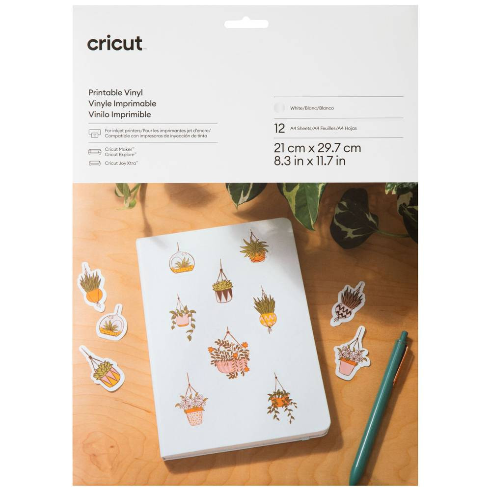 Cricut Printable Vinyl A4 Kit di pellicole Larghezza di taglio 29.7 cm Bianco