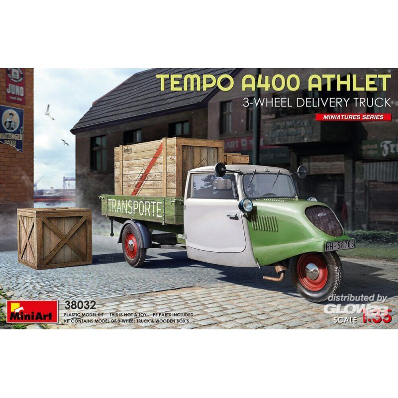 Tempo A400 Athlet 3-wheel Delivery Truck 1:35 Plastic Model Kit MINIART