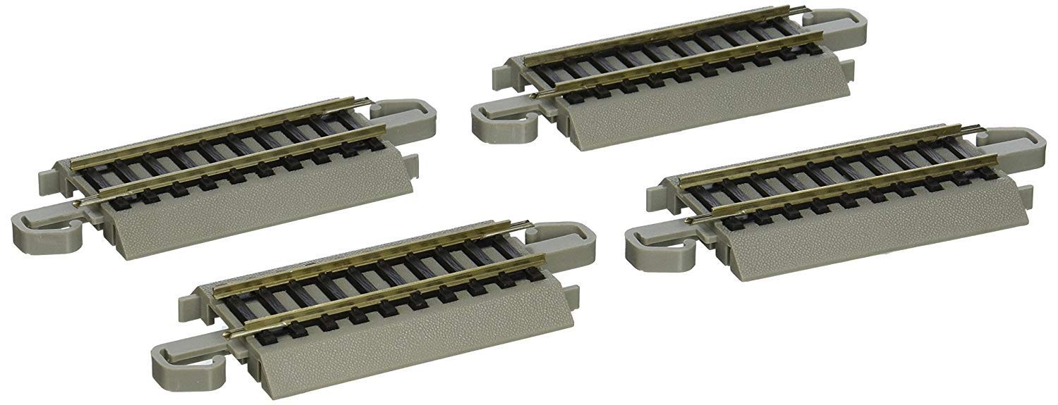 Bachmann Trains 44512 Snap-Fit E-Z 3” Straight Track (4/Card) -Nickel Silver Rai