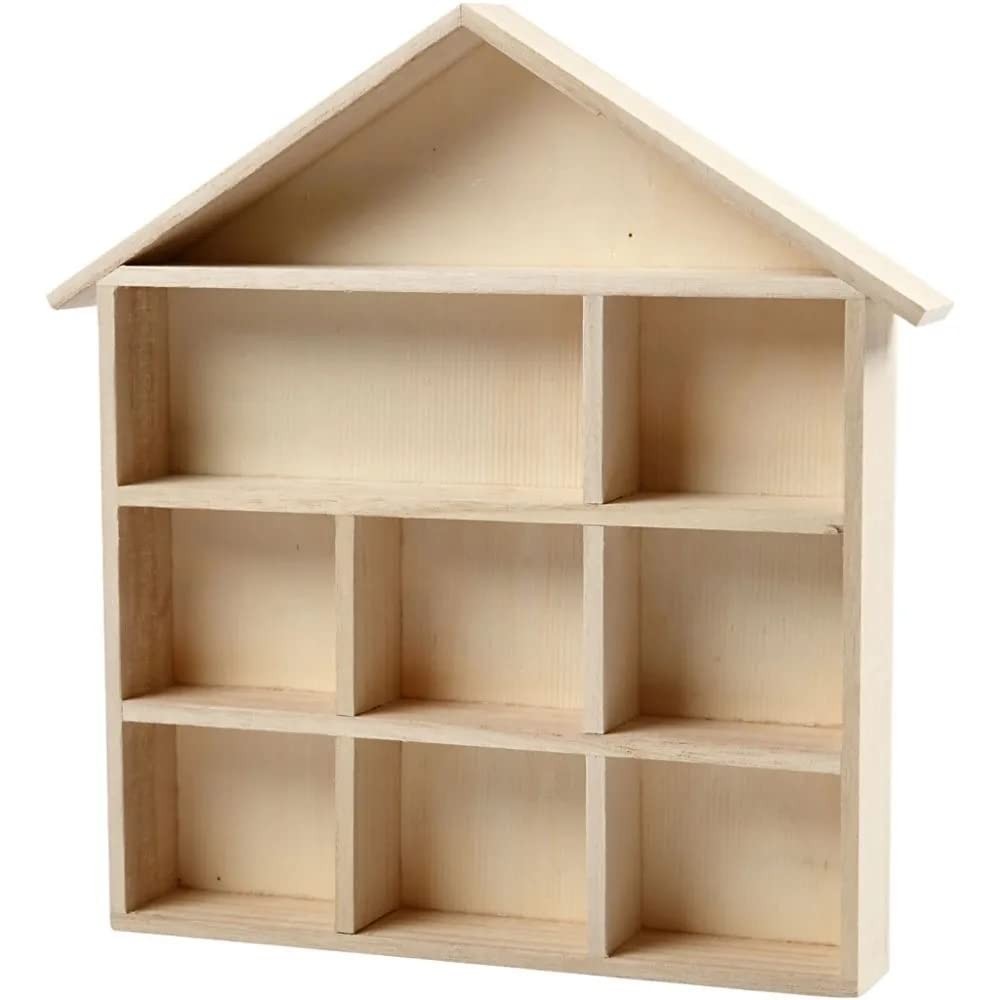 Creativ 100263 House-Shaped Shelving System, Size 26x25,2 cm, H: 3,5 cm, Paulown