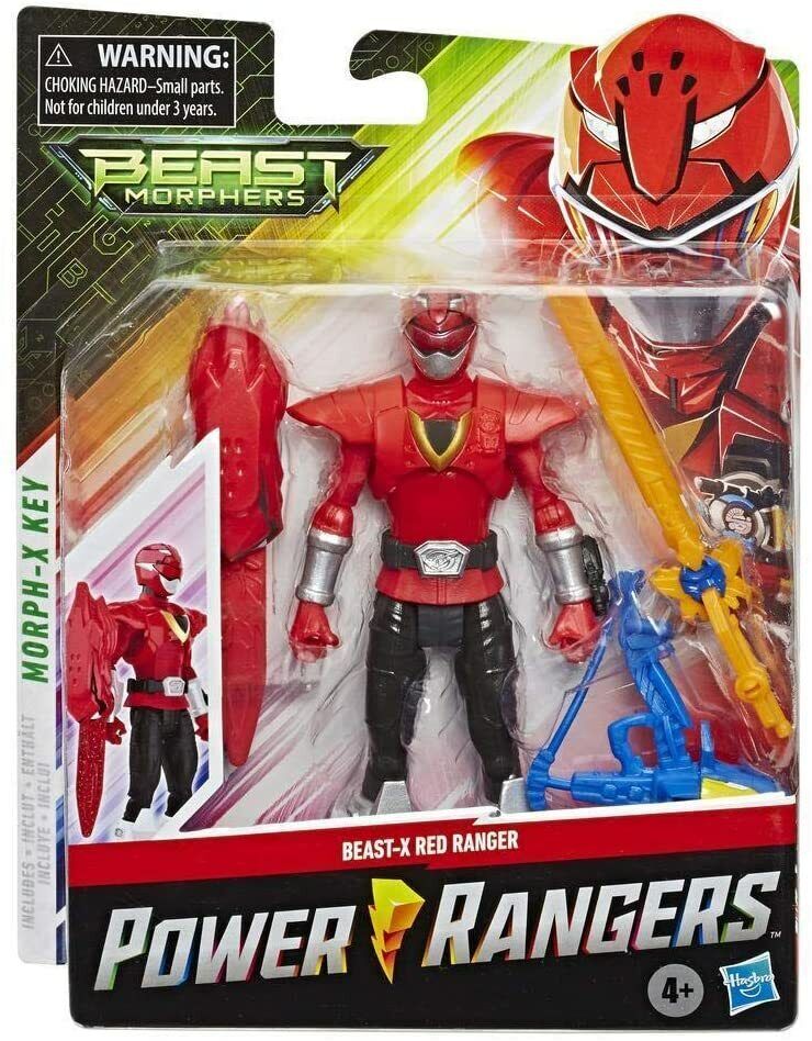 Power Rangers Beast Morphers - Statuetta giocattolo Ranger Rosso Beast-X - 15 cm