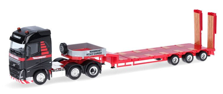 HERPA, VOLVO FH GL 6x2 con porta attrezzi 3 assi MAMMOET ROAD CARGO, 1/87,  H...