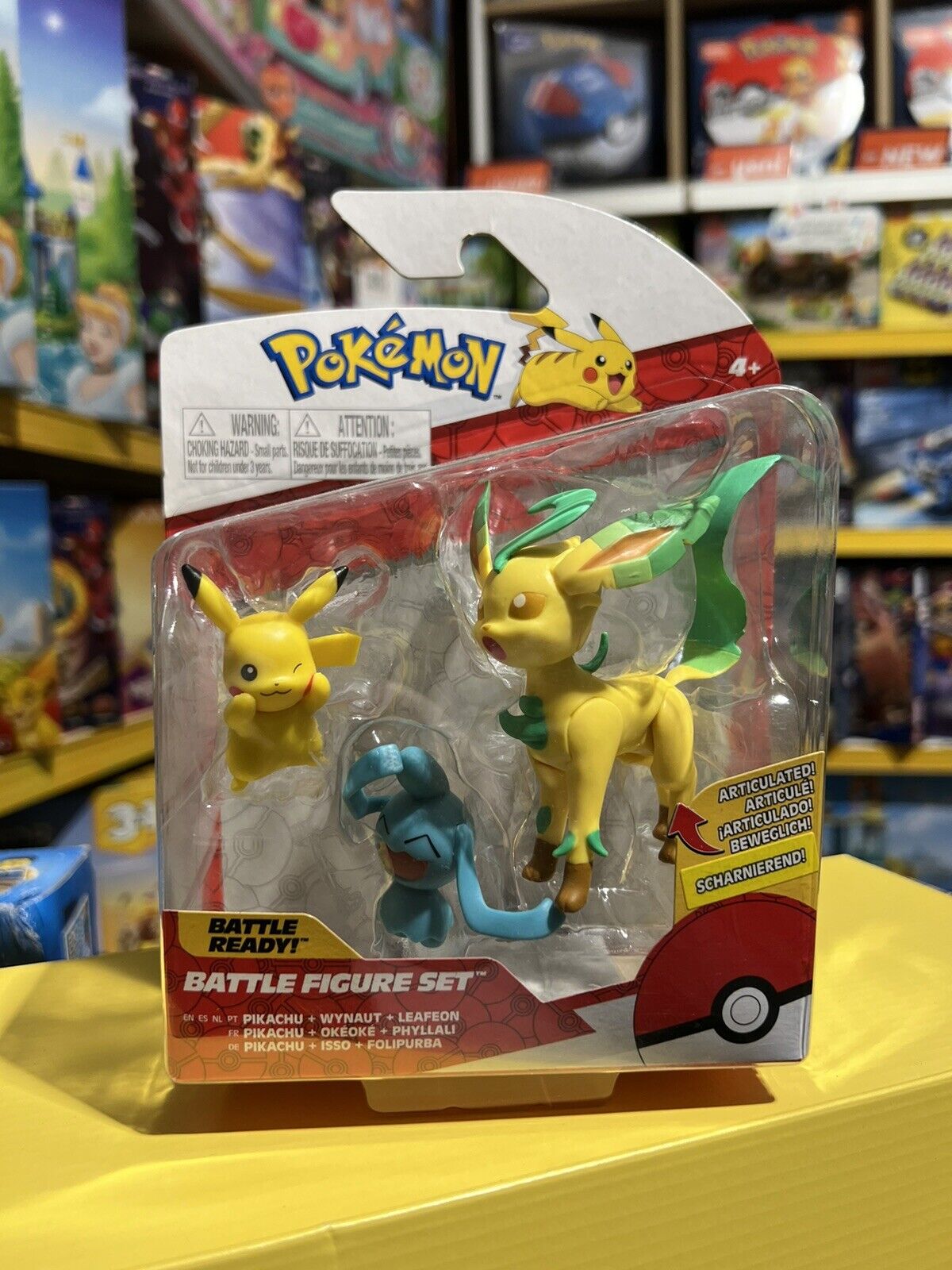 Jazwares Pokémon Battle Figure Set / Action Figure Leafeon / Pikachu / Wynaut