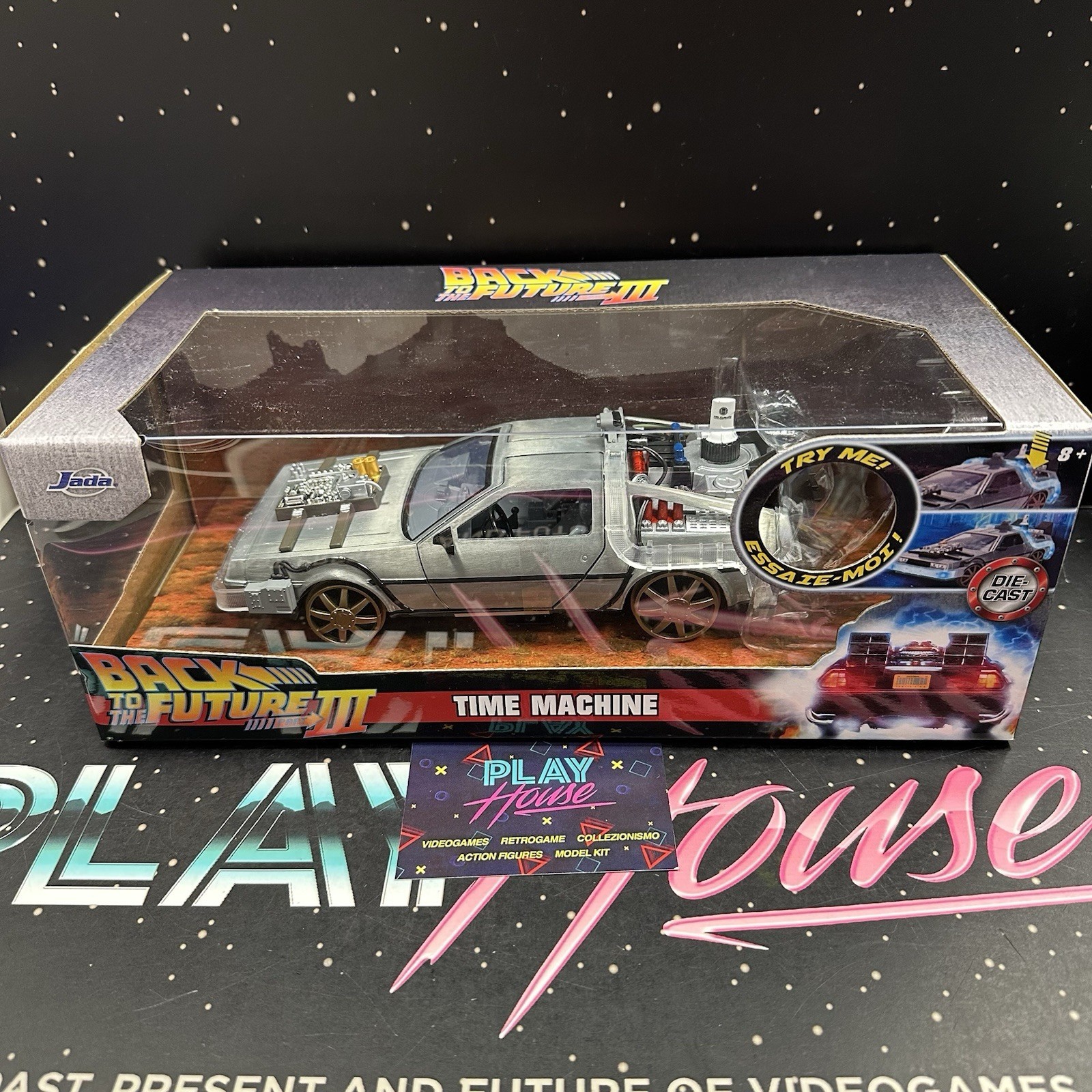 BACK TO THE FUTURE 3 TIME MACHINE DE LOREAN JADA TOYS NUOVA ORIGINALE 1:24