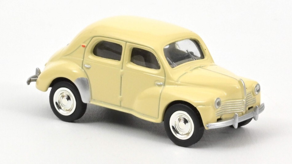 MODELLINO AUTO EPOCA STATICO NOREV RENAULT 4CV 1946 CREAM MODELLISMO SCALA 1:54