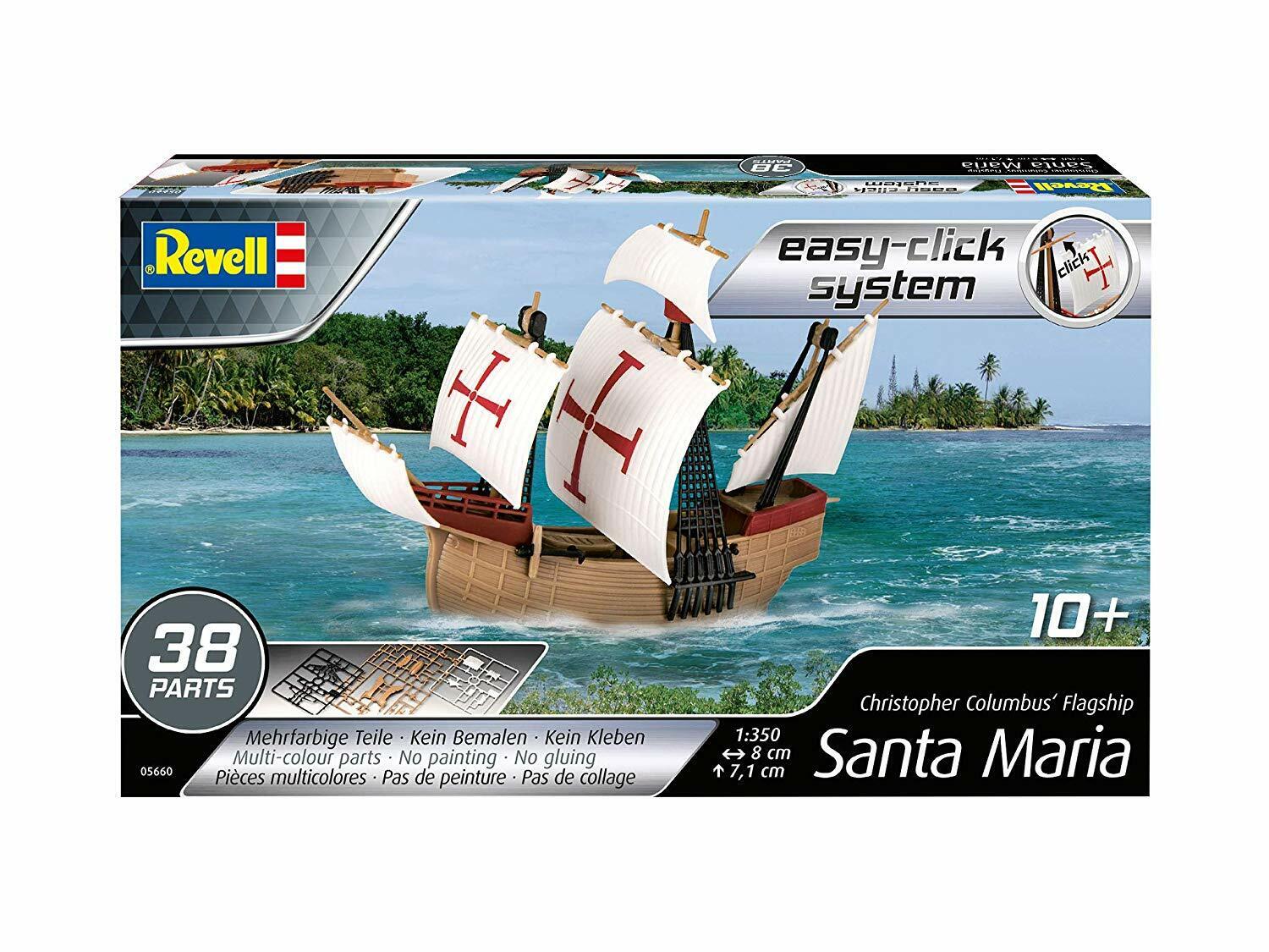 REVELL KIT 1:350 NAVE CARAVELLA SANTA MARIA EASY CLICK SYSTEM 38 PEZZI ART 05660