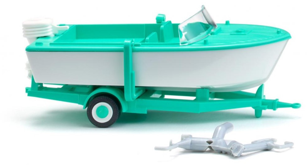 WIKING, Motoscafo in bianco e verde chiaro, 1/87,  WIK009503