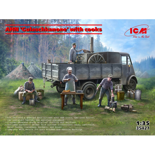 AHN "GULASCHKANONE" WITH COOKS KIT 1:35 ICM Kit Mezzi Militari Modellino