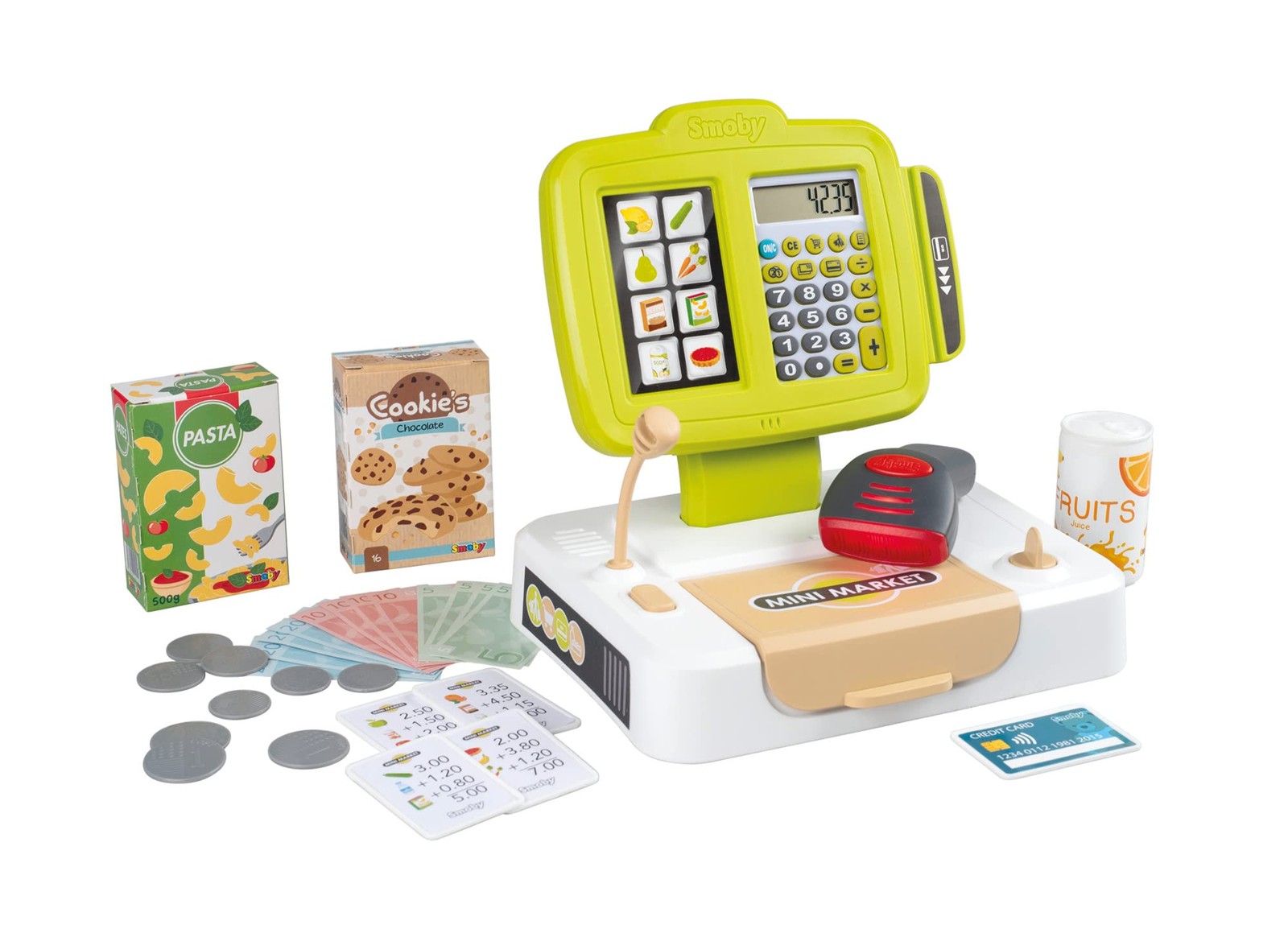 Smoby - Electronic supermarket cash register - game cash register with calculato